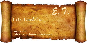 Erb Tamás névjegykártya